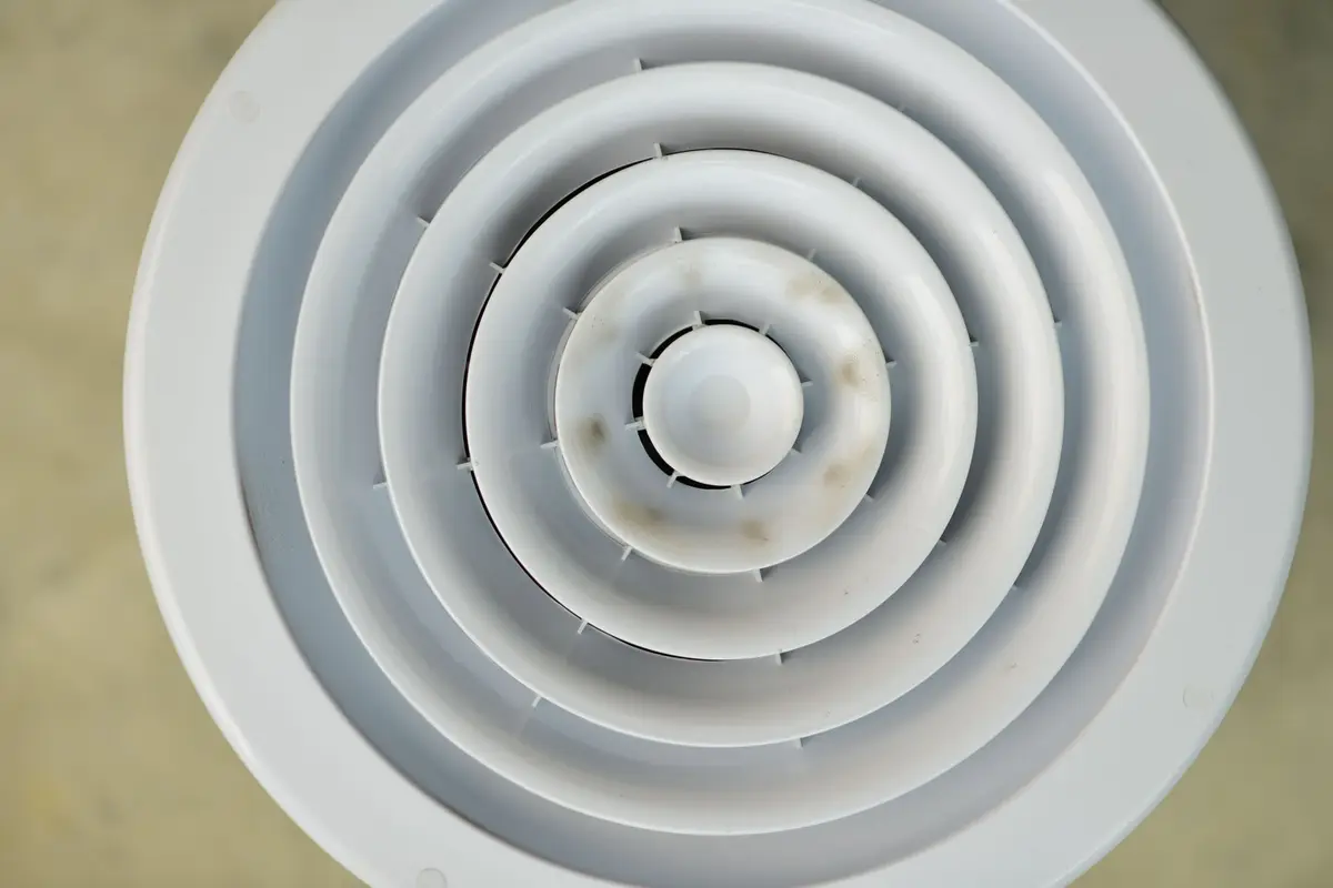 A ceiling diffuser seen from below
